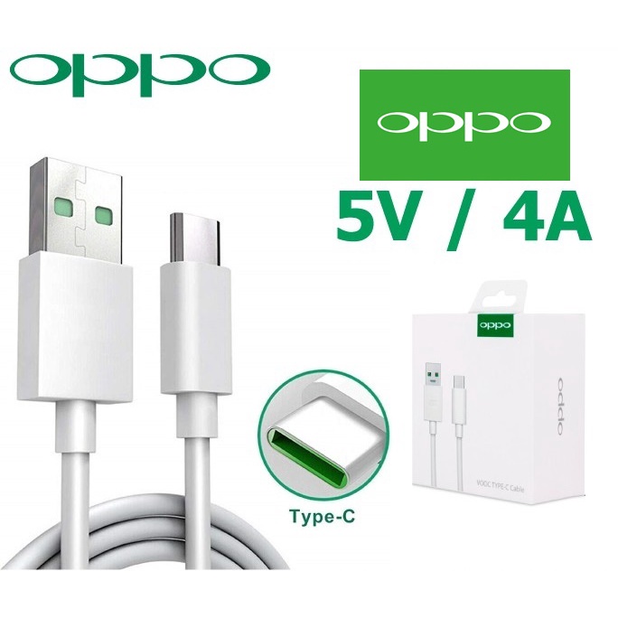 สายชาร์จแท้ OPPO  Type C VOOC 4A ชาร์จเร็ว ใช้ได้หลายรุ่น เช่นรุ่น A53 FindX,Reno,Reno2F,R17,R17pro,A5 2020,A9 2020