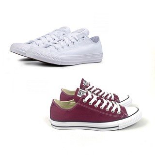 Converse Collection รองเท้าผ้าใบ รองเท้าแฟชั่น UX Chuck All Star OX M9691CS1MA(สีเลือดหมู) / 1U647S1WW (สีขาว) (1850)