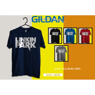 GILDAN Linkin Park Band เสื้อยืดลําลอง แขนสั้น พิมพ์ลายโลโก้ ของแท้ ab139