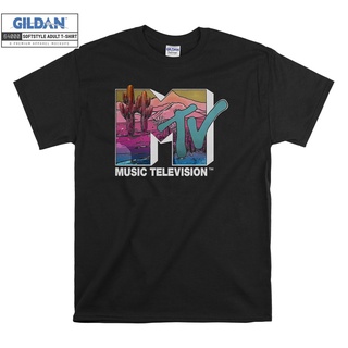 เสื้อผ้าผชGildan เสื้อยืด โอเวอร์ไซซ์ พิมพ์ลายโลโก้ MTV Desert Scene หลากสี สําหรับเด็ก ผู้ชาย ผู้หญิง 7110S-5XL