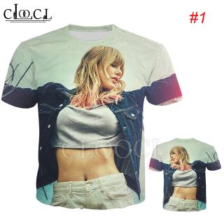 HX เทย์เลอร์ สวิฟต์ Taylor Swift 3D พิมพ์แฟชั่นเสื้อยืดเสื้อเชิ้ตลายฤดูร้อนบนเสื้อยืด แขนสั้น