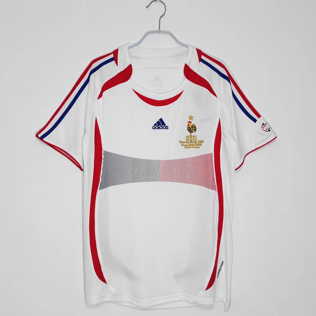 *จุด* เสื้อฟุตบอลกีฬาย้อนยุค 2006 ฤดูกาล France Away Retro Jersey