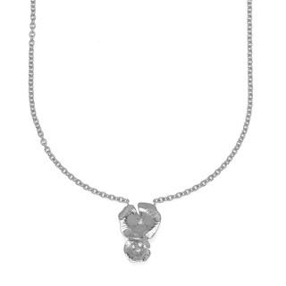 Jewelry Buffet Lotus Leaf Necklace Sterling Silver 925 and Rhodium Plated