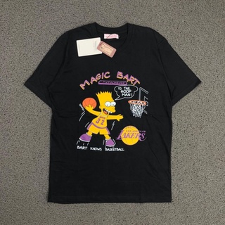 Mitchell&amp;ness SIMPSON เสื้อยืดพรีเมี่ยม สีดํา