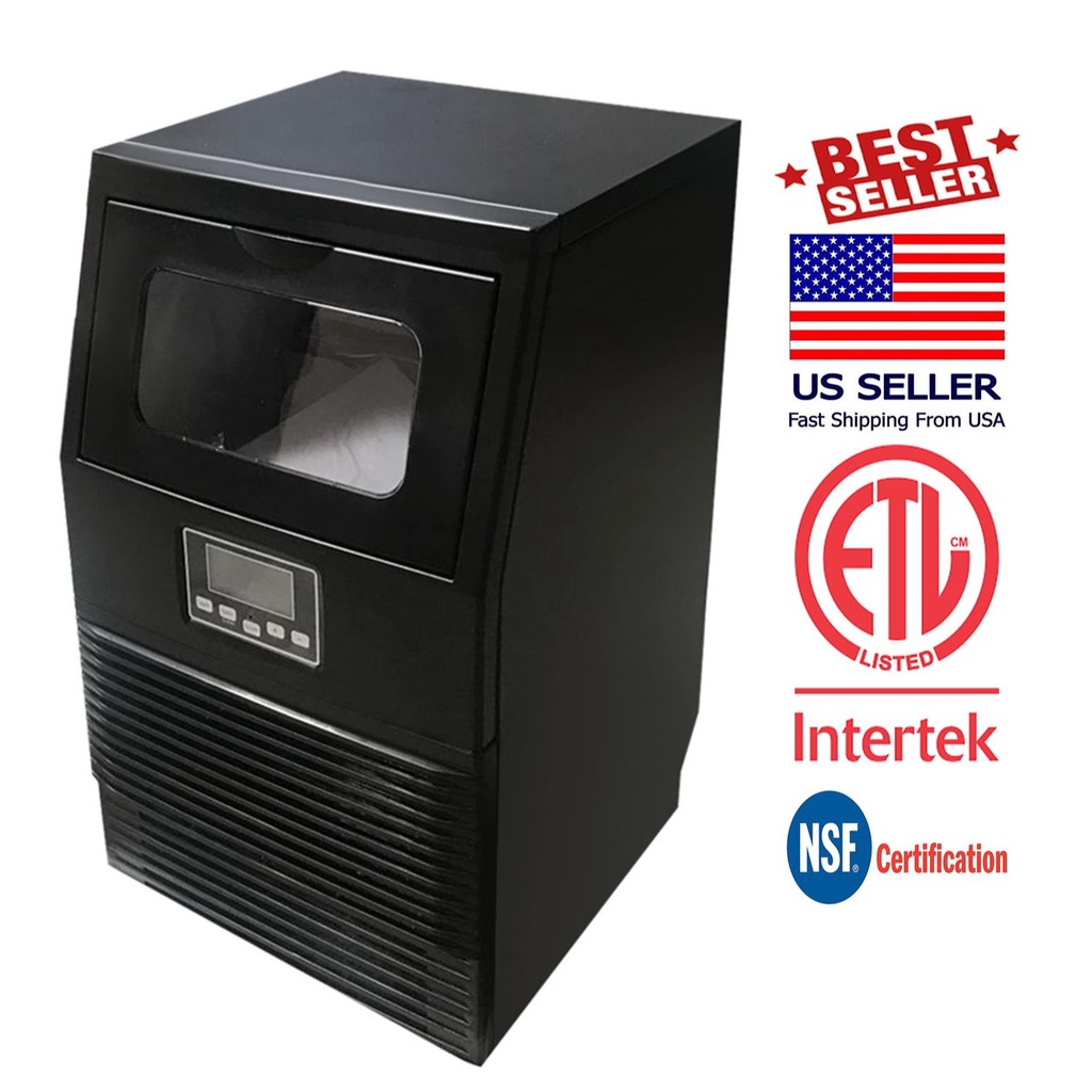 เครื่องทำน้ำแข็งNSF ETL NEW 84 LBS Commercial Ice Maker Restaurant Ice