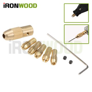 iRon Wood ตัวขันล็อก บูทจับดอกแกน 0.5-3.2 mm ใช้เป็นอะไหล่เครื่องเจียร์สายอ่อน เครื่องแกะสลักได้ หรือใช้กับมอร์เตอร์ DIY