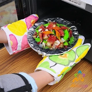 Ahlanya ถุงมือกันความร้อน ถุงมือไมโครเวฟ จัดเก็บสะดวก จัดส่งคละลาย Cooking gloves