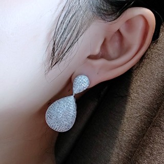 Miss Earring ต่างหูเงินแท้ เพชรสวิส ทรงหยดน้ำ สวย อลังการ พร้อมส่ง