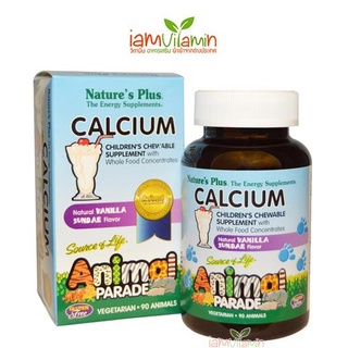 Nature’s Plus Animal Parade Children’s Chewable Calcium แคลเซียม อัดเม็ด วิตามินเคี้ยว รูปสัตว์ เคี้ยวอร่อย 90เม็ด