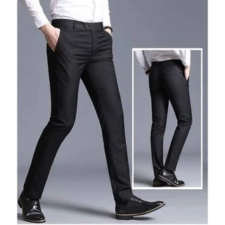 👖กางเกงสแล็ค สีดำแบบยื้ด|แบบไมยื้ด ทรงกระบอก|ทรงขาเดฟ*เนื้อผ้าหนา*