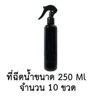 ขวดเปล่าพลาสติกพร้อมฝาสเปรย์ ขนาด 250 ml. จำนวน 10,20,30 ขวด (สีดำมีไหล่)