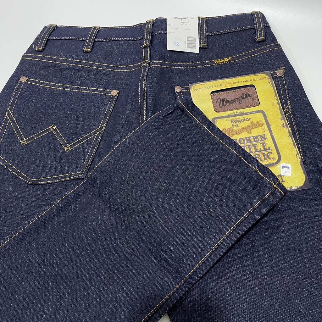 กางเกงยีนส์ ขายาว ผู้ชาย แรง Wr สียีน ผ้าแข็ง หนังไก่ เป้ากระดุม ใส่สะดาก สบาย