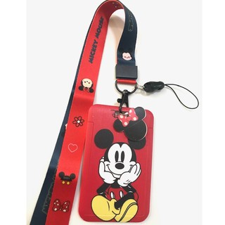 MICKEY   MOUSE สายคล้องคอ สายคล้องบัตร ซองใส่บัตร ที่ใส่บัตร พร้อมสายคล้องคอ (2cm) ลาย  MICKEY MOUSE  RB BY MANOPNEST