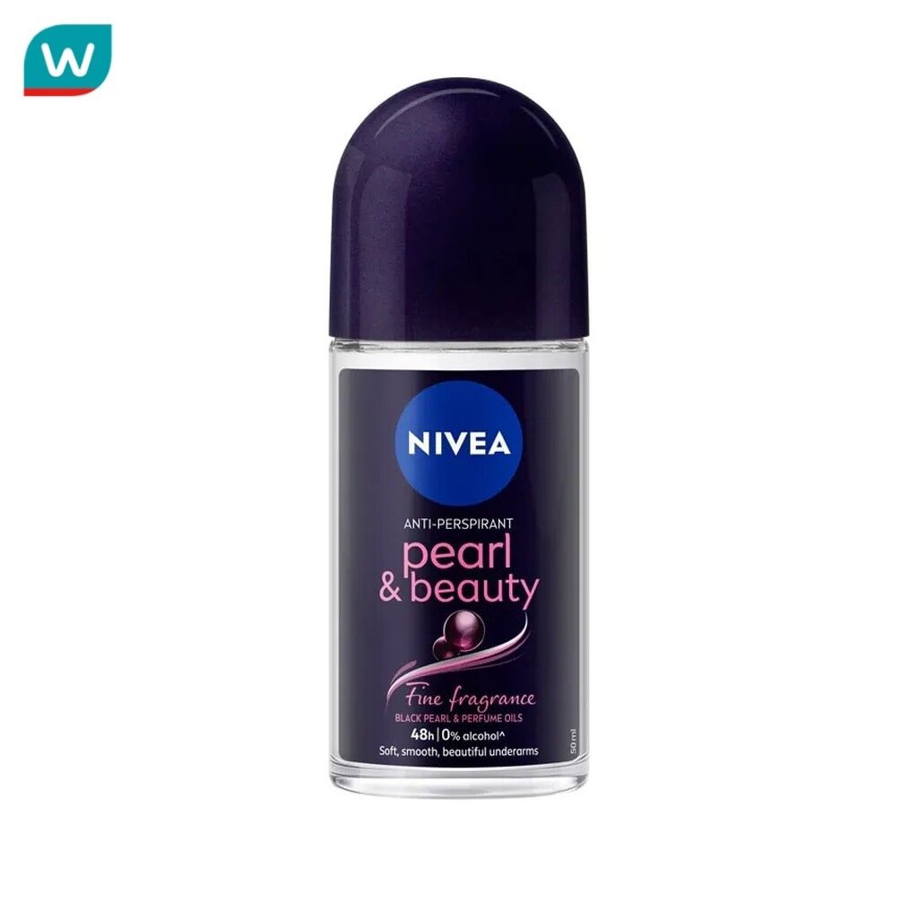 Nivea นีเวีย โรลออน เพิร์ล แอนด์ บิวตี้ แบล็ค เพิร์ล 50 มล. โรลออน ระงับกลิ่นกาย