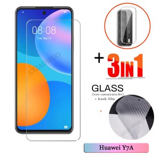 ( 3 in 1) ฟิล์มกระจกนิรภัย ป้องกันเลนส์ ป้องกันรอยหน้าจอ สำหรับ Huawei Y7A / Huawei Y8P Y7P Y6P Y9S Y6S