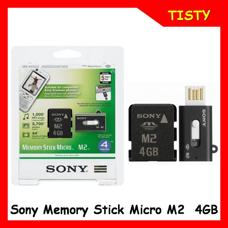 แท้ 100 Sony M2 4gb Memory Stick Micro M2 With Usb Adapter Tistyherb Thaipick 0617