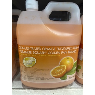 น้ำส้มเข้มข้น น้ำส้มสควอช ตรา โกลเด้นแพน 4.5 L. Concentrated Orange Flavoured Drink “ Orange Squash   “ Golden Pan Brand