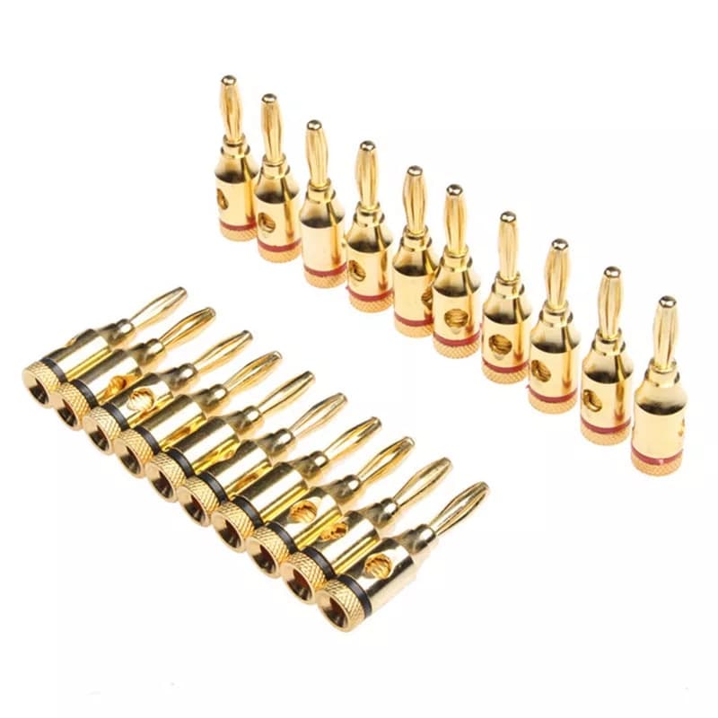 Banana Jack ปลั๊กกล้วย ชุบทอง 24K แจ็คเสียงลําโพงสายเคเบิ้ล สต็อกพร้อมส่งในไทย แพ็คส่งใน 24 ชม.