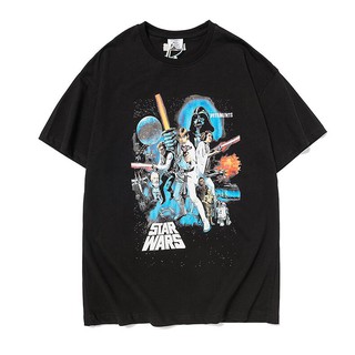 VETEMENTS Unisex Star Wars เสื้อยืดแขนสั้นผ้าฝ้ายหลวม