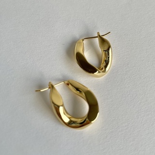 𝐴𝑆𝐻𝐼𝑅𝐴 (18k gold plated) ต่างหูห่วง ต่างหูสายฝอ ต่างหูสีทอง ต่างหูเก๋ๆ twisted hoop earrings chunky hoop earrings