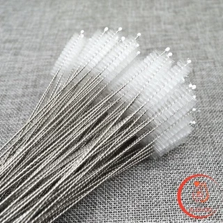 ไม่ทำให้เป็นรอย แปรงล้างหลอดดูด จุกนม ขนไนล่อน Stainless steel soft straw straw brush