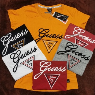 Guess เสื้อยืดลําลอง แขนสั้น พิมพ์ลายโลโก้ แฟชั่นฤดูใบไม้ผลิ และฤดูร้อน สําหรับผู้ชาย และผู้หญิง