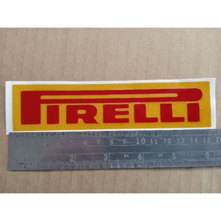 PIRELLI สติ๊กเกอร์ตัดประกอบ สีเหลืองแดง เกรดสะท้อนแสง สำหรับติดตกแต่งรถจักรยานยนต์ บิ๊กไบค์ หมวกกันน็อคและอื่นๆ