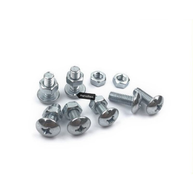 (1SET= 1 SCREW+1 NUT) UNIVERSAL NOMBOR PLATE BELAKANG SCREW LENSEN PLATE SCREW SKRU [ 10MM ] SIAP NU