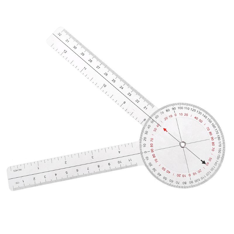 BST 13 นิ้ว 33 ซม. Goniometer มุมพลาสติก Medical Joint วัดไม้บรรทัดทนทาน