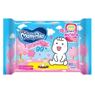 🔥แนะนำ!! มามี่โพโค ผ้านุ่มชุ่มชื่น สูตรแอนตี้แบคทีเรีย 18 ชิ้น MAMYPOKO Antibacteria Wipes 18 ea