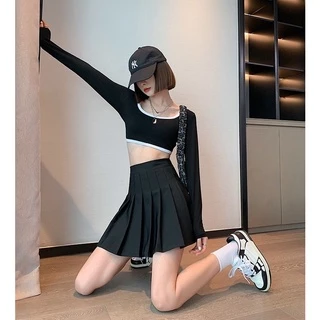 SHOP_MKL🌿กระโปรงสั้นทรงเอ กระโปรงเทนนิสเอวสูง มีซับในเป็นกางเกง สีพาสเทลสุดน่ารัก#825