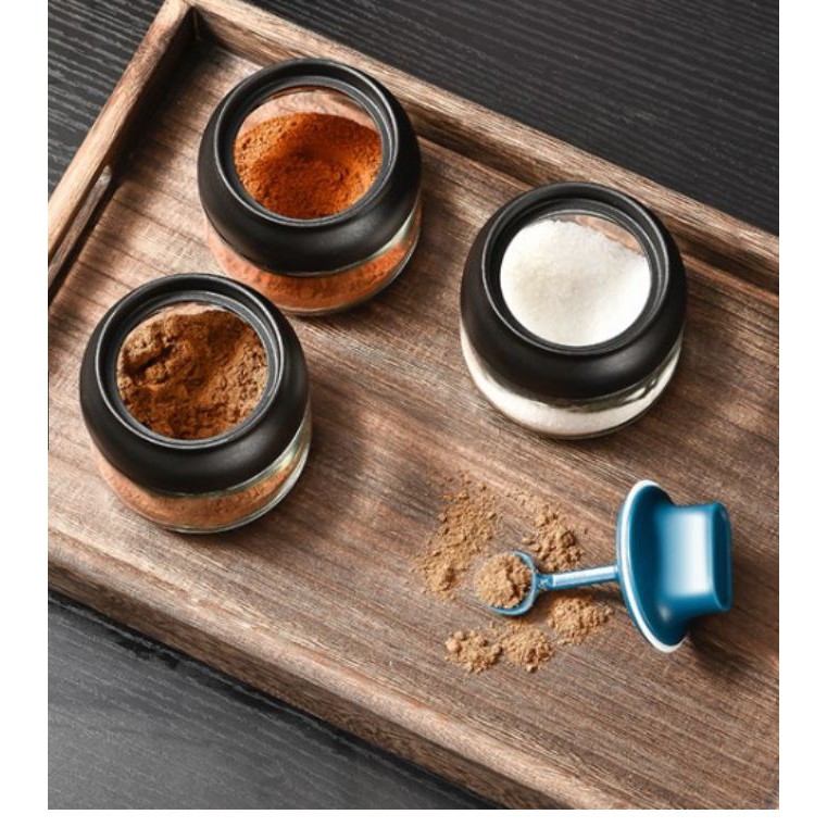 กระปุกใส่เครื่องปรุง พร้อมช้อนตัก ขวดโหลแก้วใส่เครื่องปรุง เครื่องเทศ กันความชื้น กันมดกันแมลง - รูปที่ 4