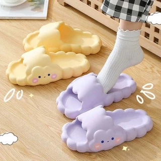 🍓EnJoy🍓 พร้อมส่ง (LT-Cloud)รองเท้าแตะมินิมอลส้นหนา ลายเมฆ ใส่ได้ทั้งผู้ชายผู้หญิง กันน้ำกันลื้น
