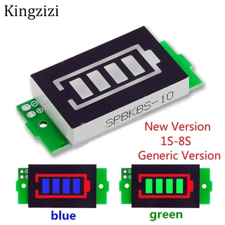 โมดูลทดสอบความจุแบตเตอรี่ลิเธียม 1/2/3/4/5/6/7/8S หน้าจอสีฟ้า สีเขียว 3.7V Li-ion