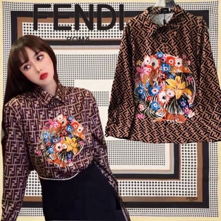 เสื้อเชิ้ตแขนยาวคอปก Fendi