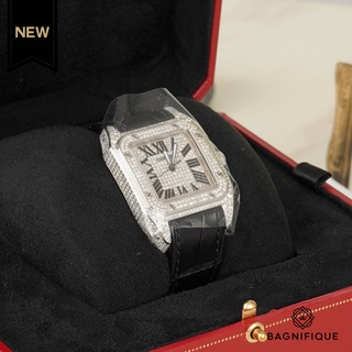 คาร์เทียร์ SANTO FULL DIAMON WATCH WITH BLACK STRAP