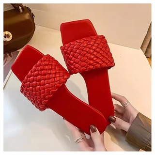 Korean🧧  รองเท้าแตะแฟชั่น หัวเหลี่ยม 5 สี