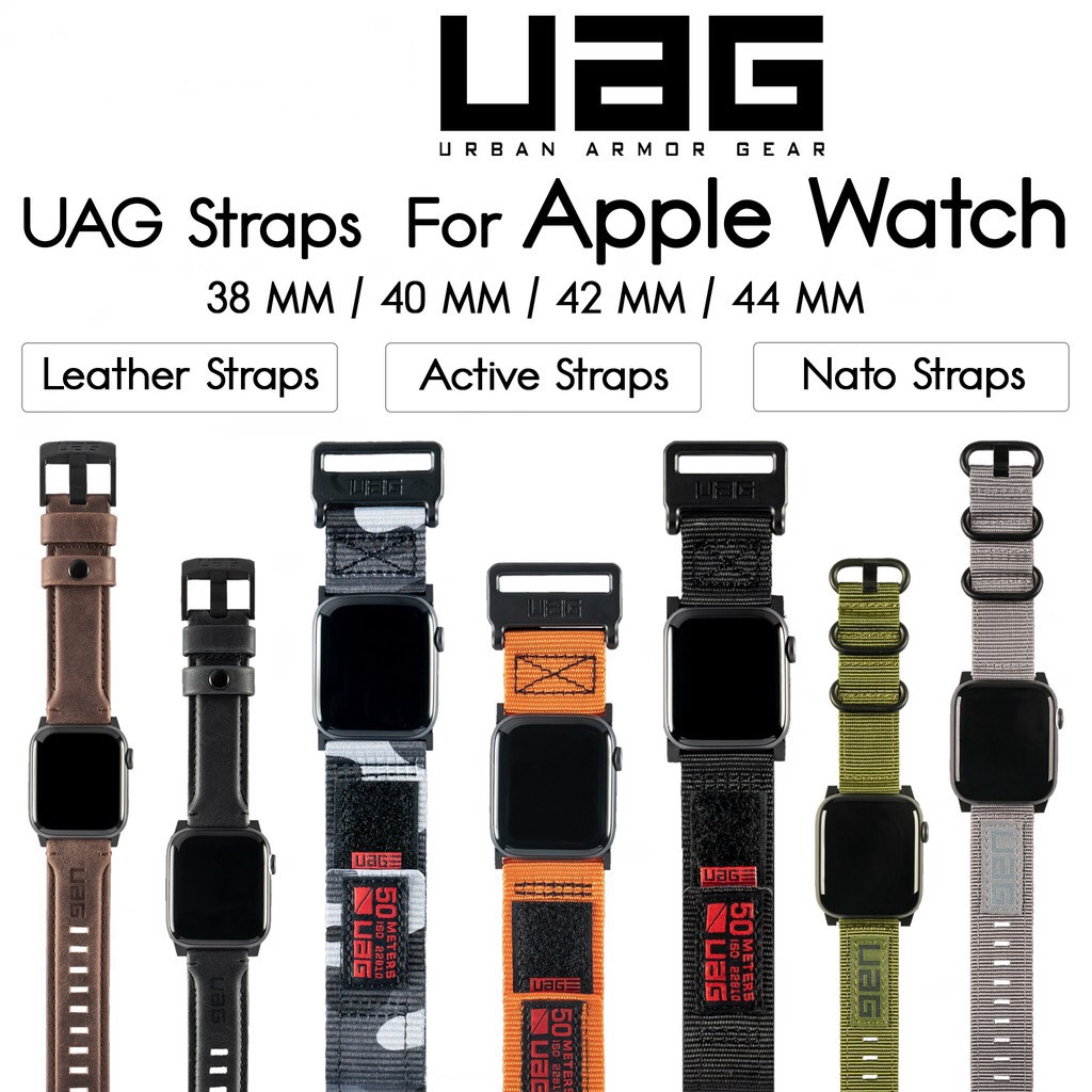 Uag สายนาฬิกาข้อมือหนัง สําหรับ Apple Watch 38 40 มม. 42 44 มม. S6 SE 1 2 3 4 5