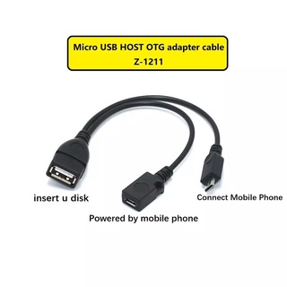 Micro USB 2ใน1 OTGอะแดปเตอร์Micro USB Host Power Y Splitter USB Micro 5 Pinชายหญิงสำหรับโทรศัพท์Androidอุปกรณ์