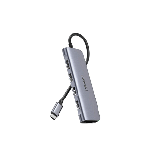 UGREEN รุ่น 70410 USB C HUB 6 in 1 ThunderBolt 3 HDMI 4K, Card Reader SD/TF, USB 3.0 Hub 3 Port Type C