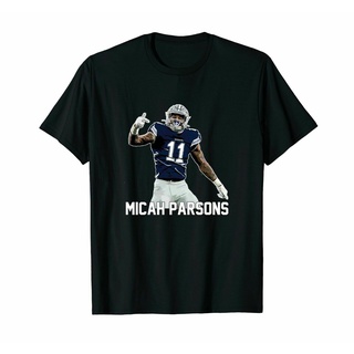 เสื้อยืดผ้าฝ้ายพิมพ์ลายขายดี เสื้อยืด ผ้าฝ้าย พิมพ์ลายทีมชาติฟุตบอล Dallas Cowboys Micah Parsons Nfl สีดํา แบบทันสมัย