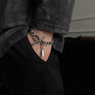 สร้อยข้อมือ สเตนเลส โซ่คู่รัก เครื่องประดับมือ (OT Buckle)