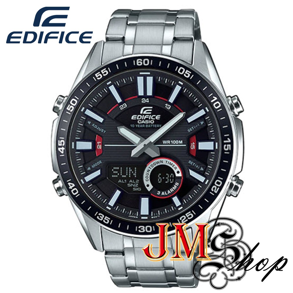 Casio Edifice นาฬิกาข้อมือผู้ชาย สายสแตนเลส รุ่น EFV-C100D-1AVDF (Black)