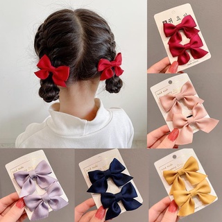 2 Pcs/Set Korean Childrens Bow Hair Clip for Kids Fashion Sweet Hairpin for Women Hair Accessories
