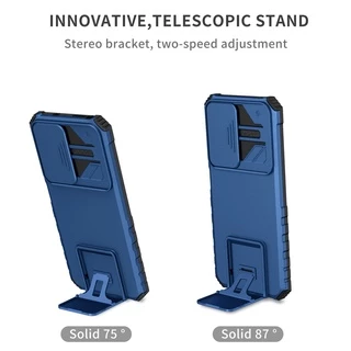 เคสสไลด์ปิดกล้อง สำหรับ Xiaomi Redmi 10 4G กันกระแทก มีขาตั้งในตัวตั้งได้ กันรอยกล้อง ปิดกล้อง Case TPU+PC