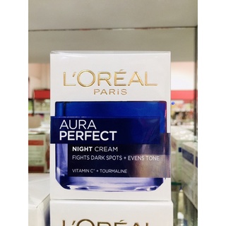 LOREAL PARIS WHITE PERFECT NIGHT CREAM WHITENING + EVEN TONE 50 ml. ลอรีอัล ปารีส ไวท์ เพอร์เฟ็กท์ ไนท์ครีม50มล.