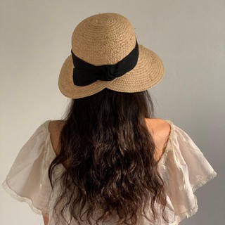 Tinytreetown - Bow straw bucket hat