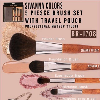 สิวานนาSIVANNA COLORS - BR1708 5 PIESCE BRUSH SET WITH TRAVEL POUCH