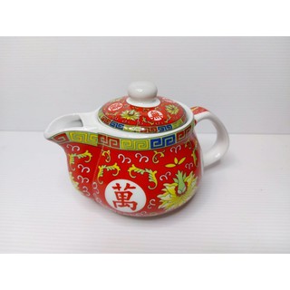 กาน้ำชาพร้อมที่กรองใบชา Teapot สีแดงขนาดใหญ่