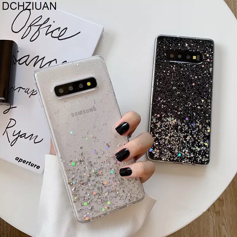 เคสโทรศัพท์มือถือ พิมพ์ลายกลิตเตอร์ สำหรับ Samsung S10 Plus Note 10 S9 A10S A10 A70 A6 A20S A50